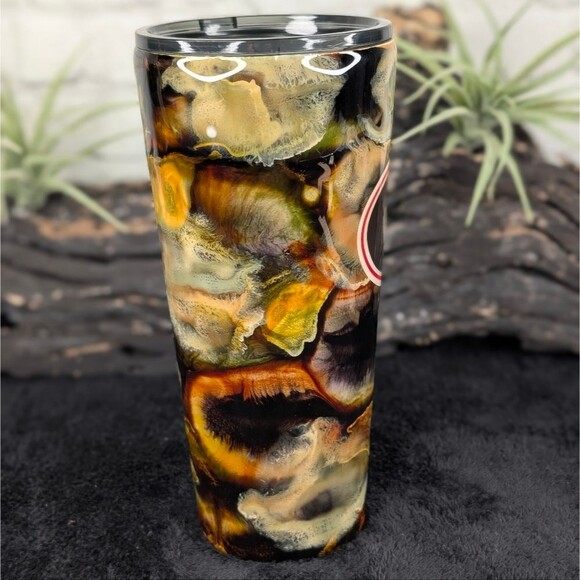 32 oz. Georgia Bulldogs Insulated Tumbler - Alcohol Ink Camouflage - Picture 5 of 11
